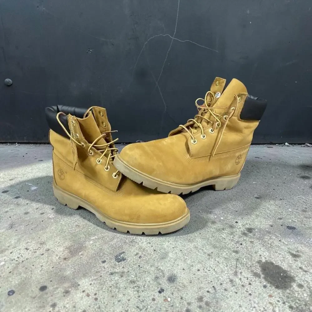 Timberland Men's 6-inch Premium Wheat Nubuck Boots, Waterproof, Size 11.5M
